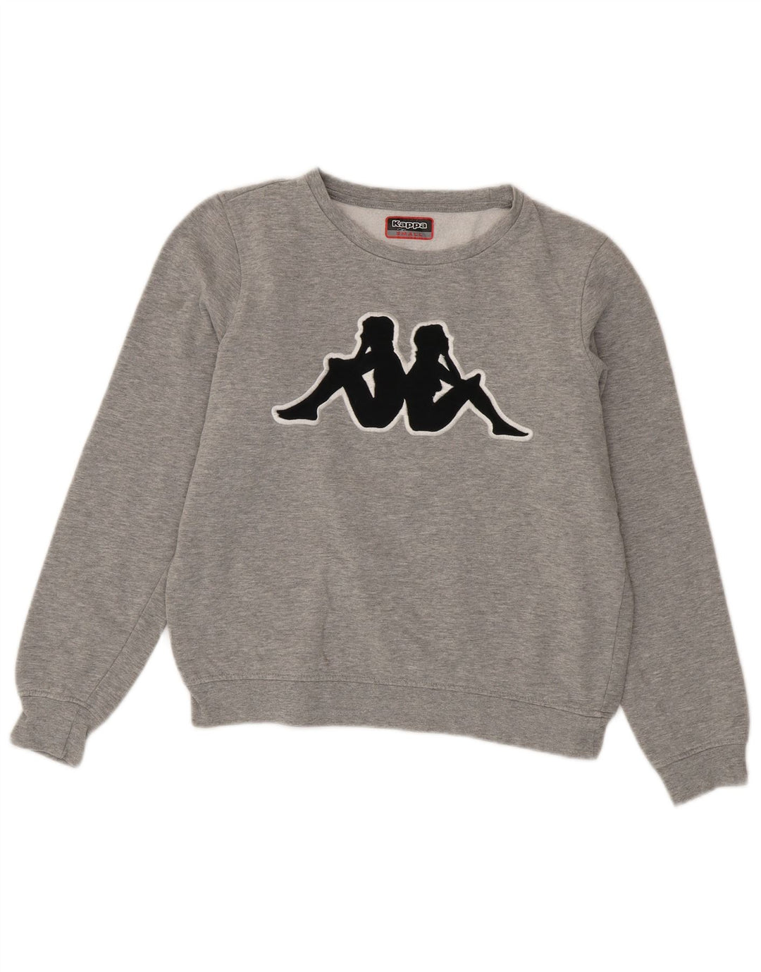Kappa Sweat-shirt surdimensionné graphique pour femme UK 10 Petit coton gris
