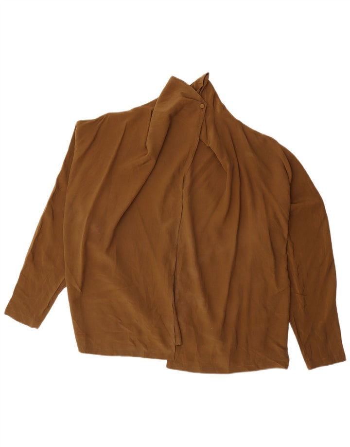 Chemisier chemise femme vintage US 12 Grand Marron