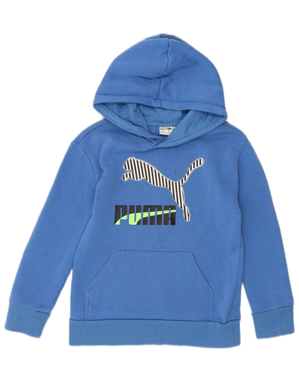 Puma Pull à capuche graphique pour garçon 5-6 ans XS Bleu Coton