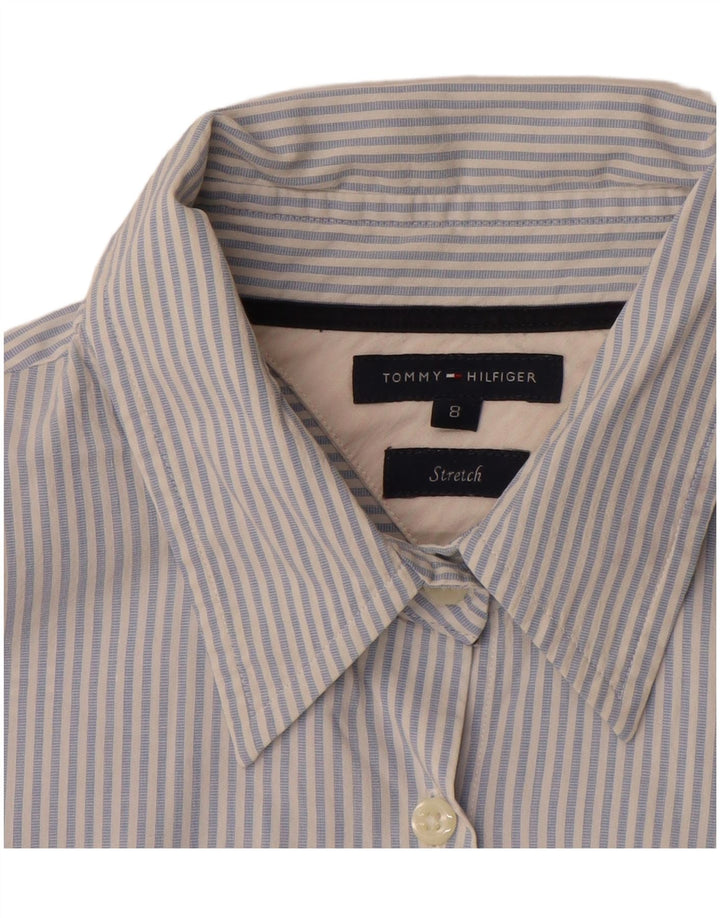 Tommy Hilfiger Chemise Femme US 8 Coton Bleu Moyen à Fines Rayures
