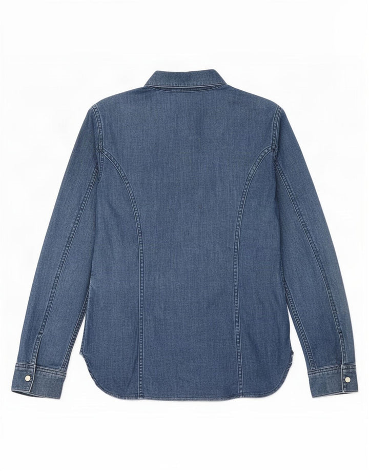 Massimo Dutti Chemise en jean pour femme UK 10 Small Bleu