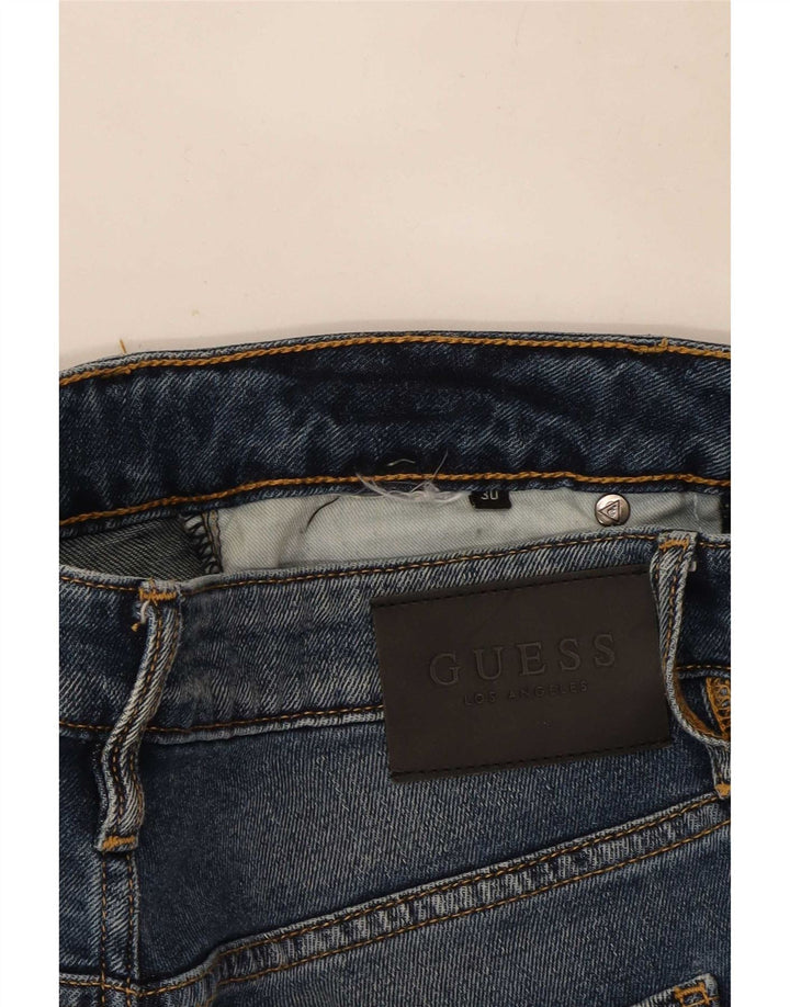 Guess Femme Jean Slim Effet Déchiré W30 L29 Bleu