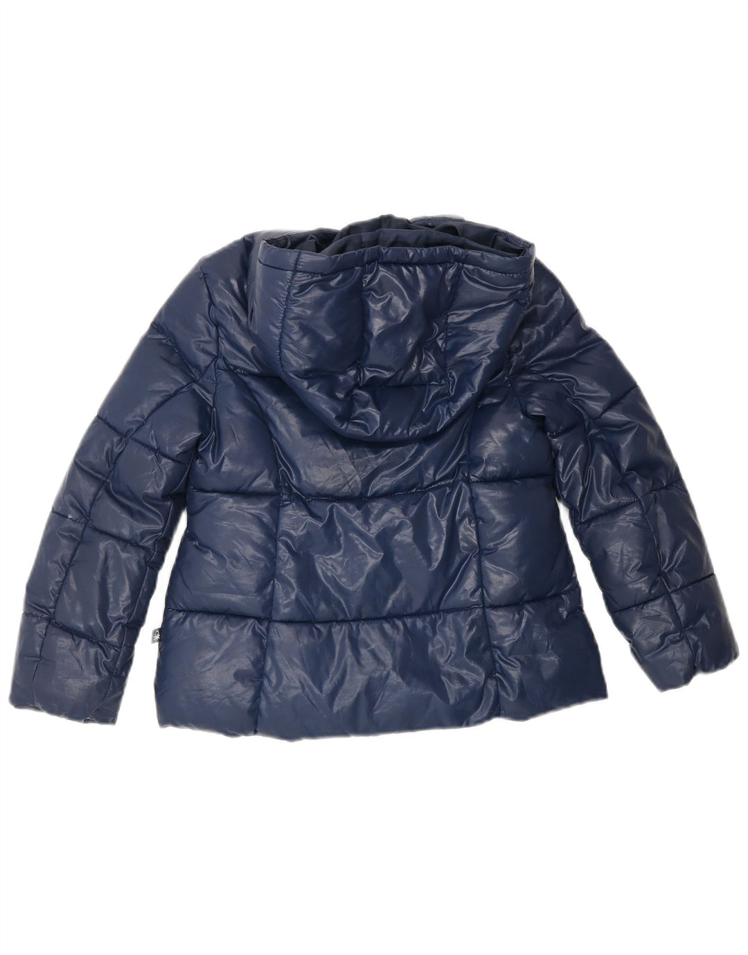 BENETTON Veste matelassée à capuche pour fille 6-7 ans Small Bleu marine Polyester