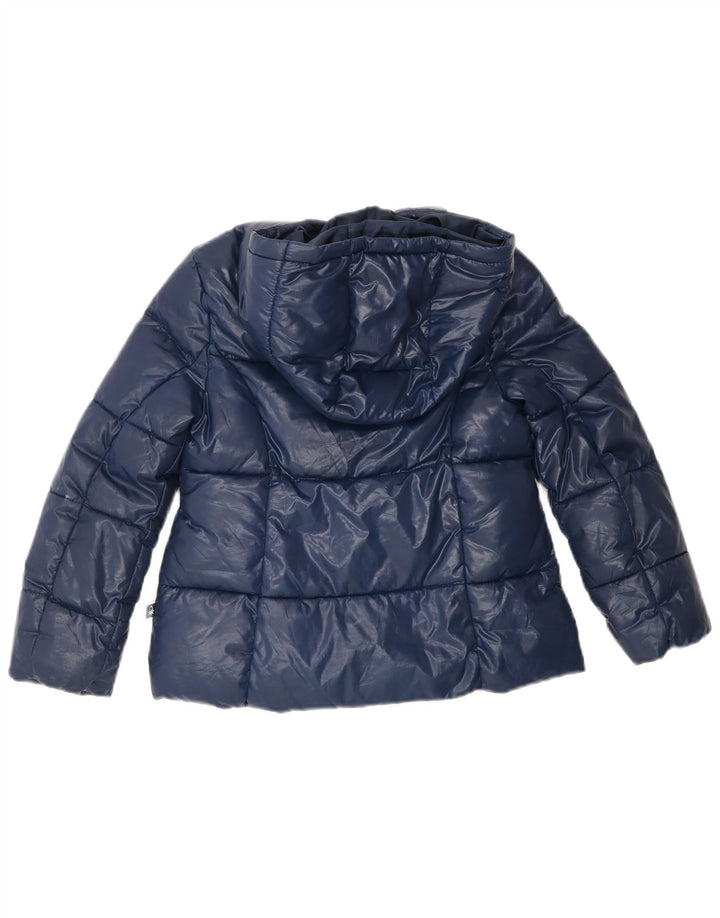BENETTON Veste matelassée à capuche pour fille 6-7 ans Small Bleu marine Polyester