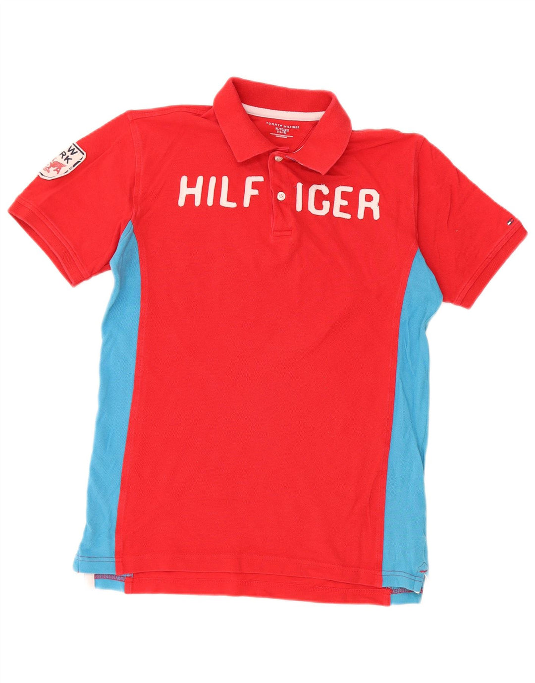 TOMMY HILFIGER Polo Graphique Garçon 15-16 ans XL Rouge Colourblock