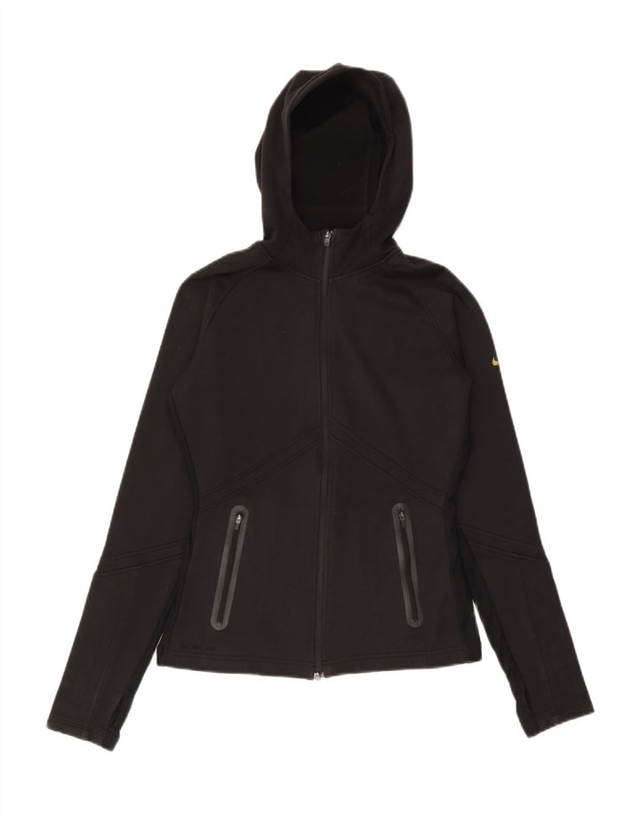 Nike Pull à capuche zippé pour femme UK 10 Petit Noir Polyester