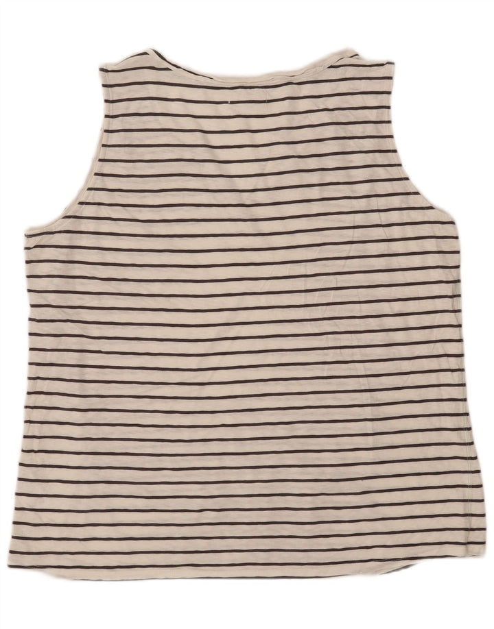 Débardeur White Stuff Femme UK 20 2XL Coton Rayé Blanc
