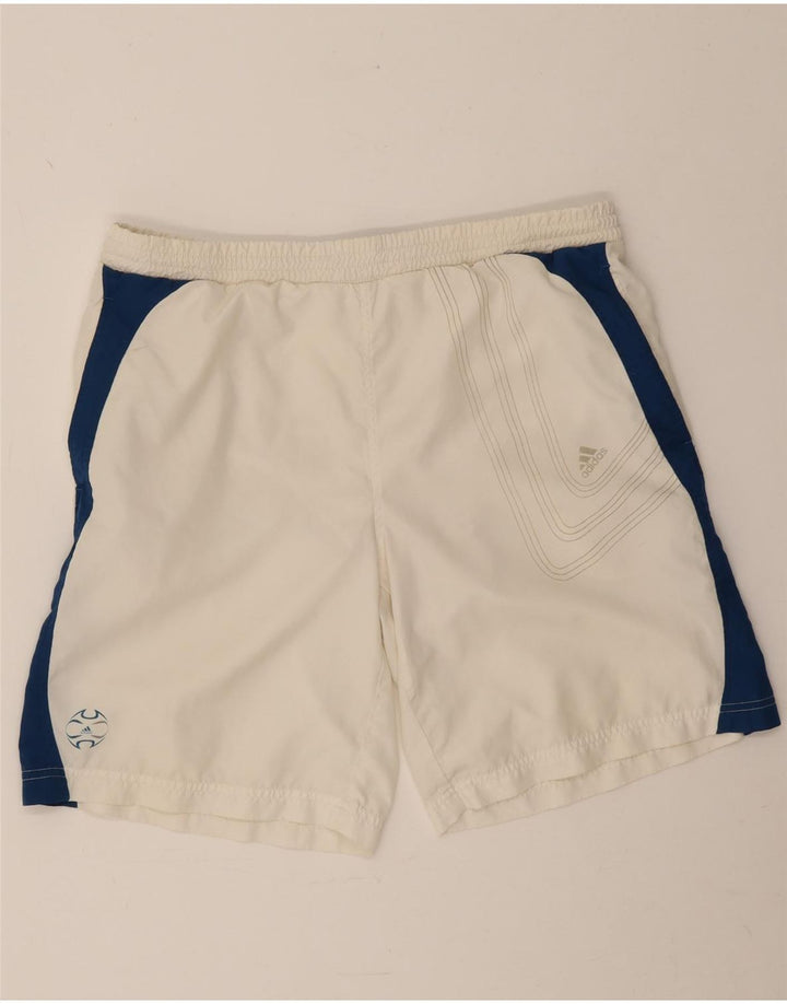 Adidas Short de sport pour homme en polyester color block blanc moyen