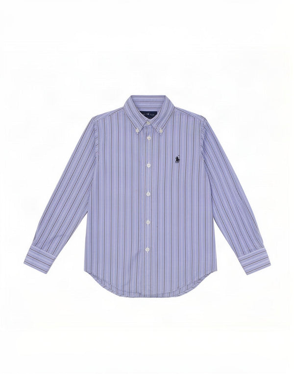 Chemise Ralph Lauren pour garçon 3-4 ans en coton bleu à fines rayures