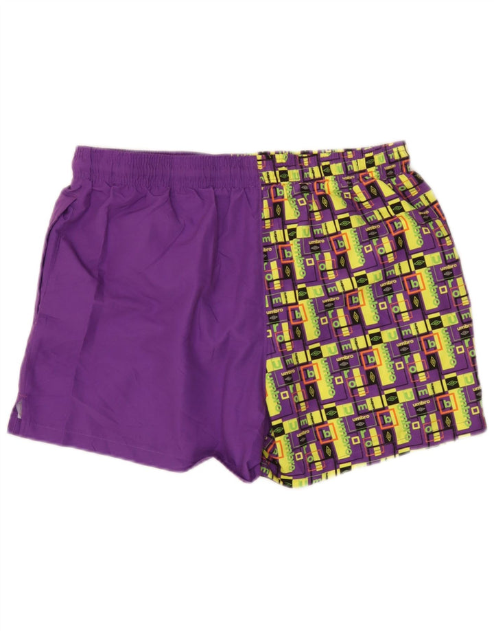 Umbro Short de Bain Graphique Homme Large Violet Géométrique Polyester
