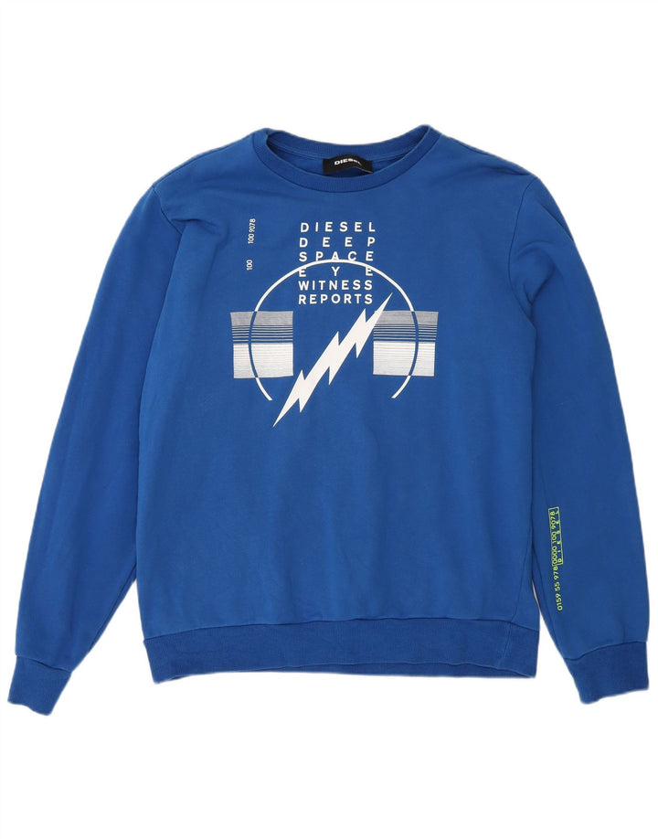 Diesel Sweat-shirt graphique pour homme en coton bleu Taille L