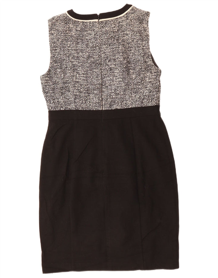 Hobbs Robe fourreau sans manches pour femme UK 42 Polyester moucheté noir moyen