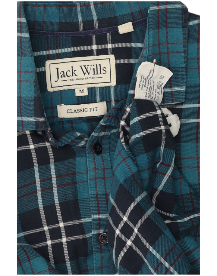 Jack Wills Chemise en flanelle coupe classique pour homme en coton à carreaux bleu moyen