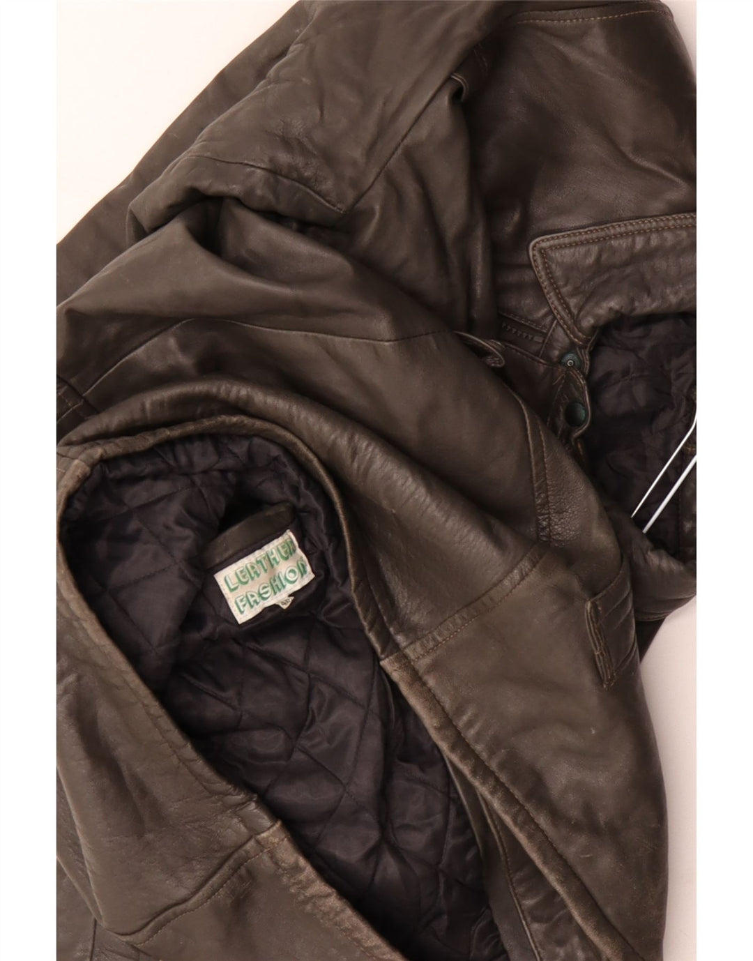 Veste en cuir homme vintage IT 48 Cuir marron moyen
