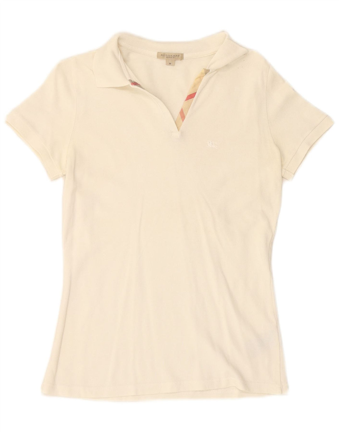 BURBERRY Polo BRIT Femme UK 12 Medium Off White Coton