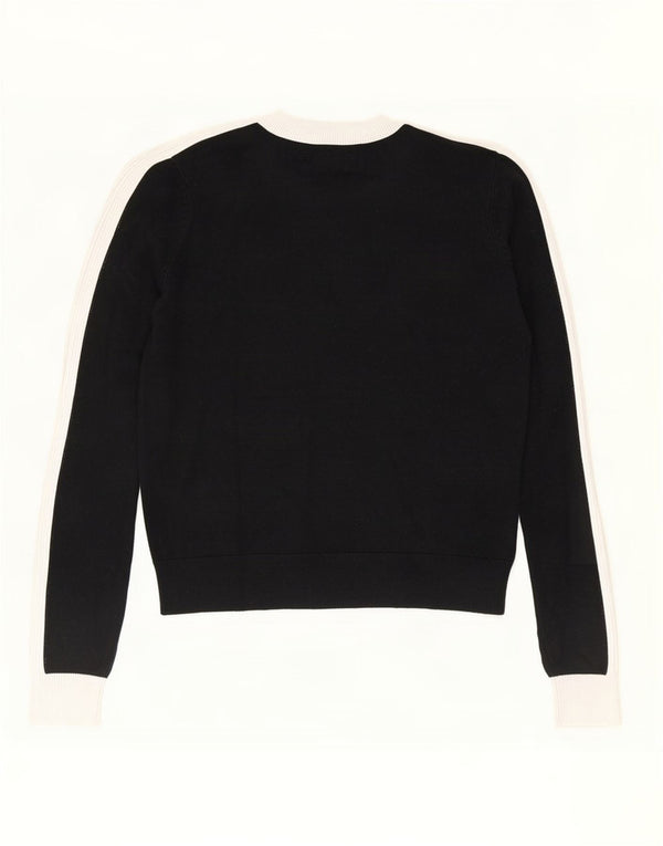 Zara Pull ras du cou pour femme UK 10 Petit Viscose Colorblock Noir
