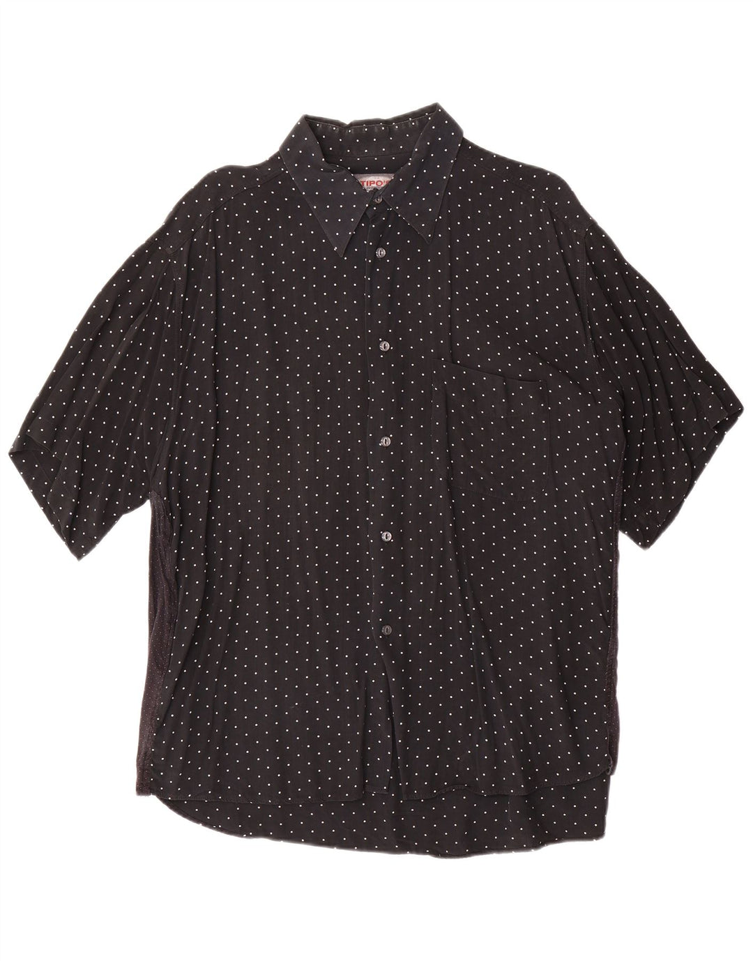 TIPO'S Chemise à manches courtes pour homme XL Noir à pois