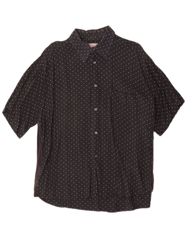 TIPO'S Chemise à manches courtes pour homme XL Noir à pois
