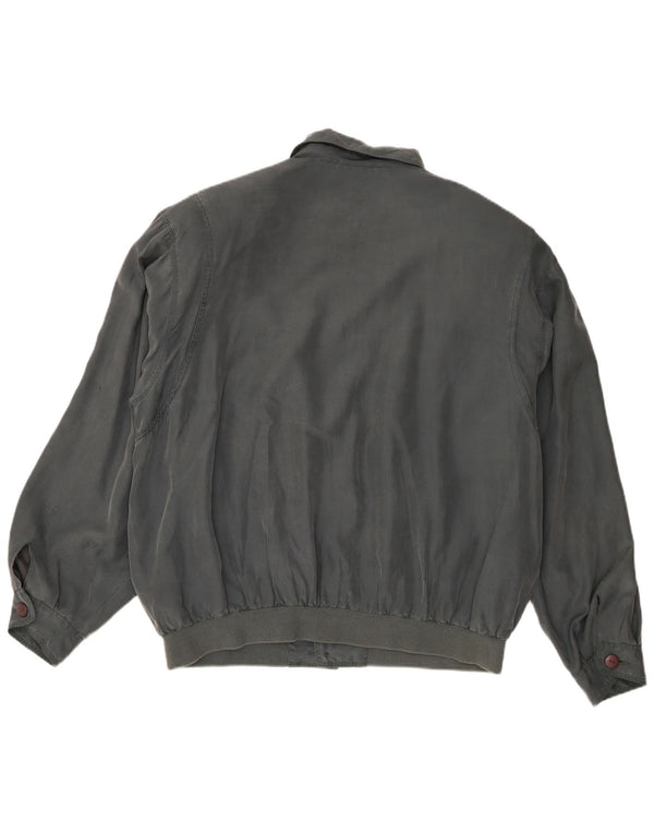 vintage Mens Bomber Jacket UK 40 Grande Soie Grise