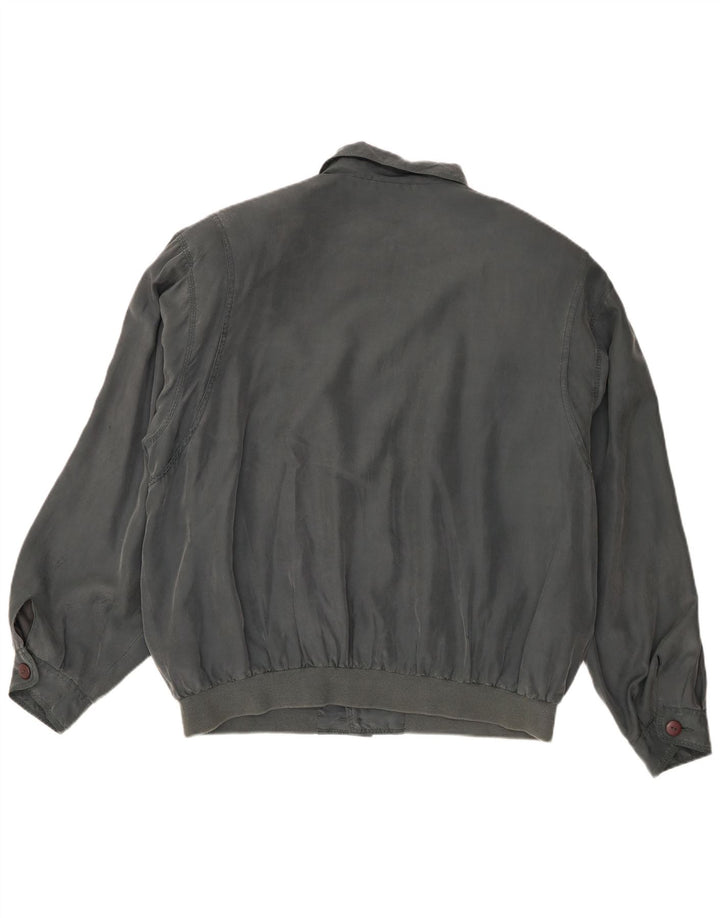 vintage Mens Bomber Jacket UK 40 Grande Soie Grise