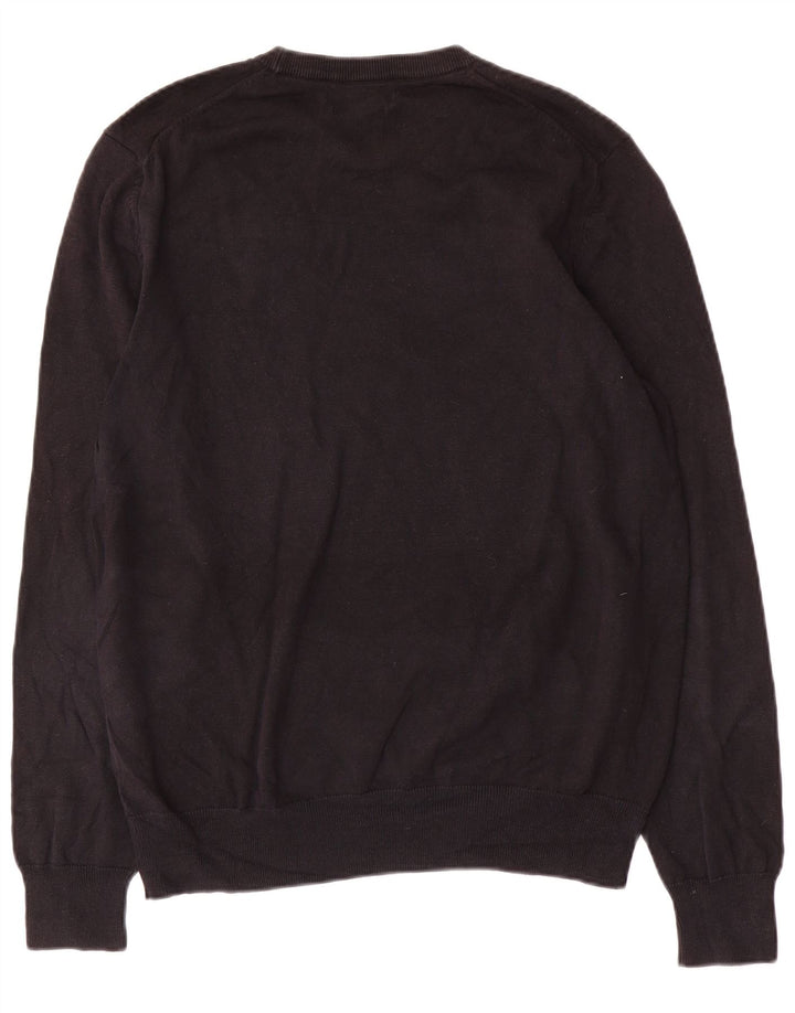Marks & Spencer Pull à col rond pour homme en coton noir Taille L