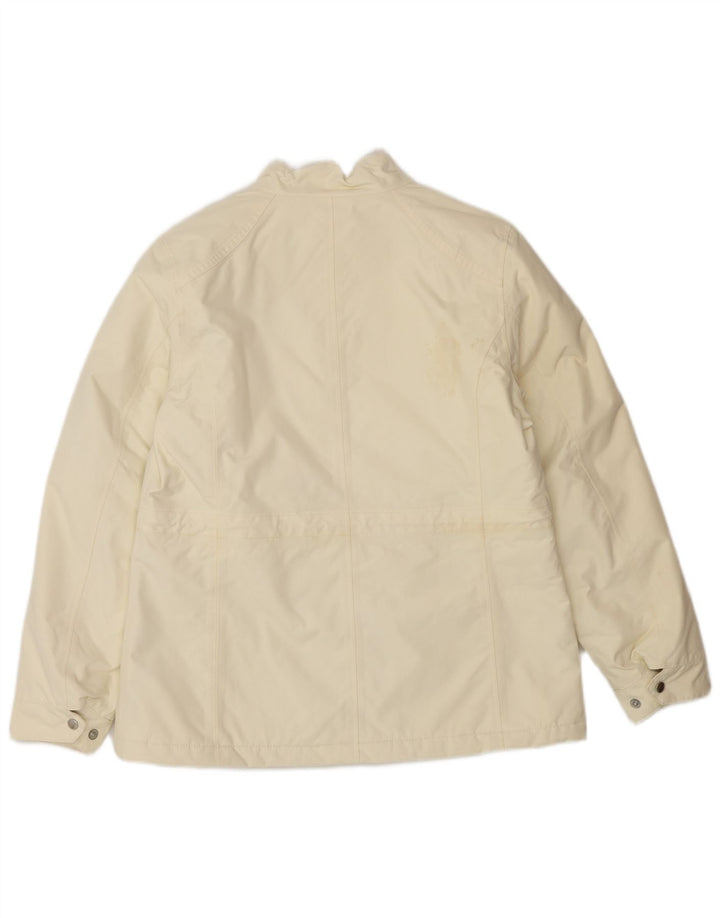 Lands End Veste coupe-vent surdimensionnée pour femme UK 10 Petit nylon blanc cassé