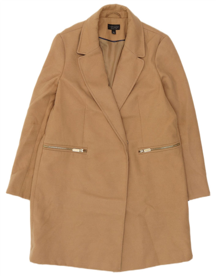 Topshop Manteau Femme UK 10 Petit Beige Polyester