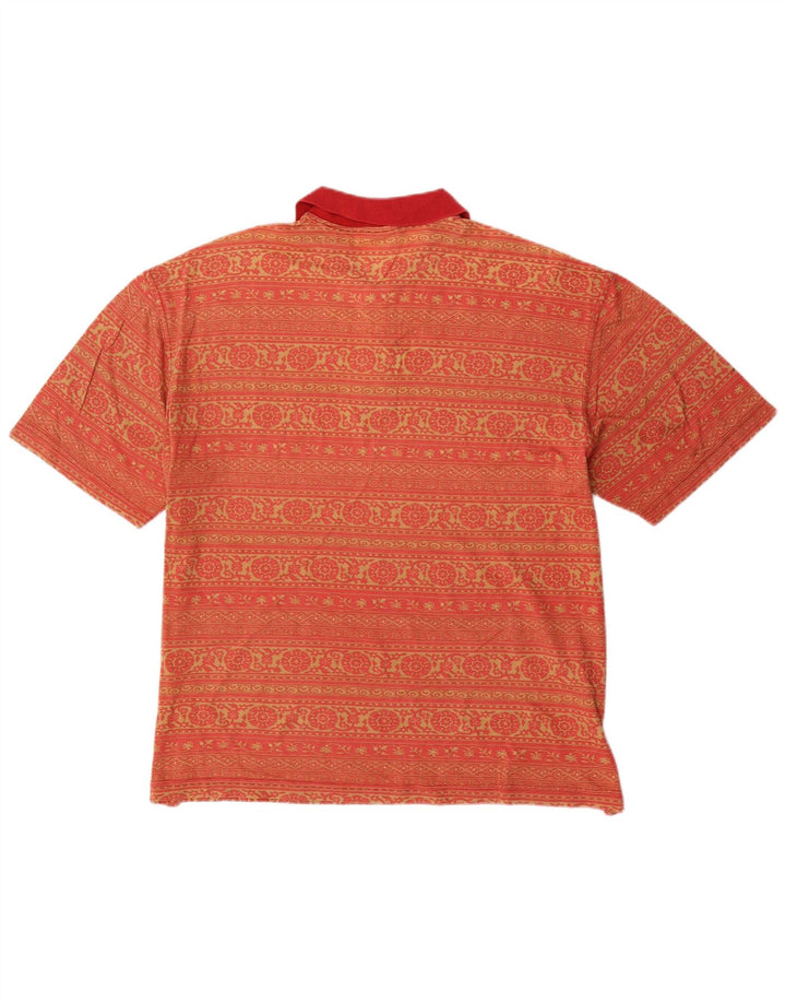 DIADORA Polo Homme UK 42 Large Rouge Paisley