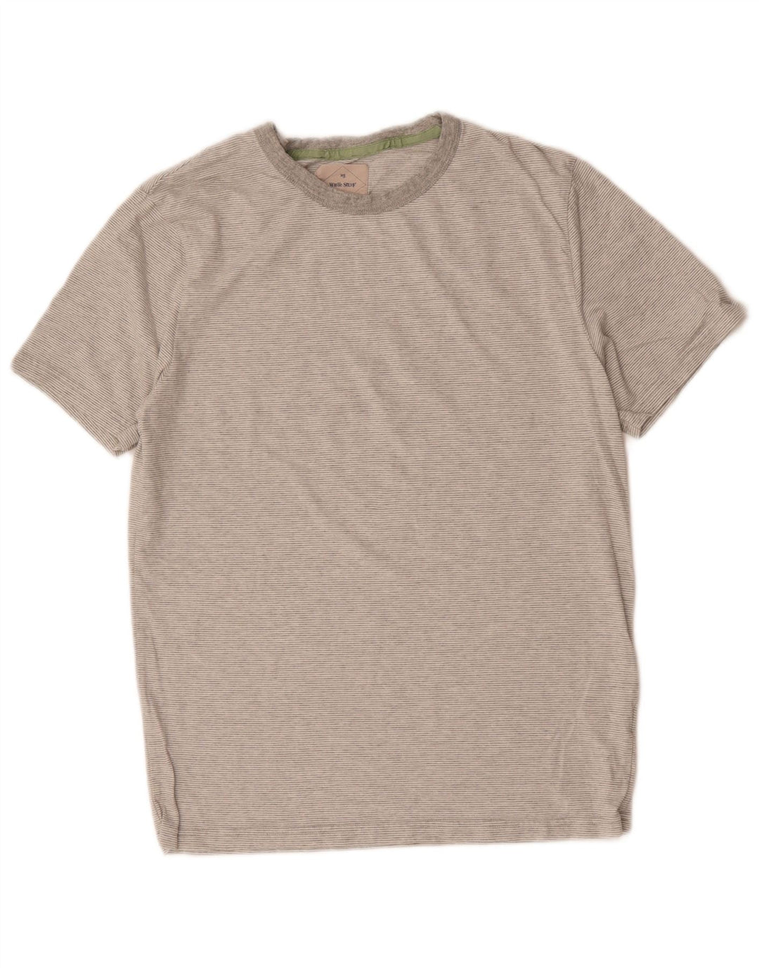 WHITE STUFF T-Shirt Homme Gris Moyen à Fines Rayures en Coton