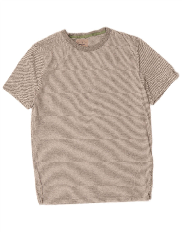 WHITE STUFF T-Shirt Homme Gris Moyen à Fines Rayures en Coton