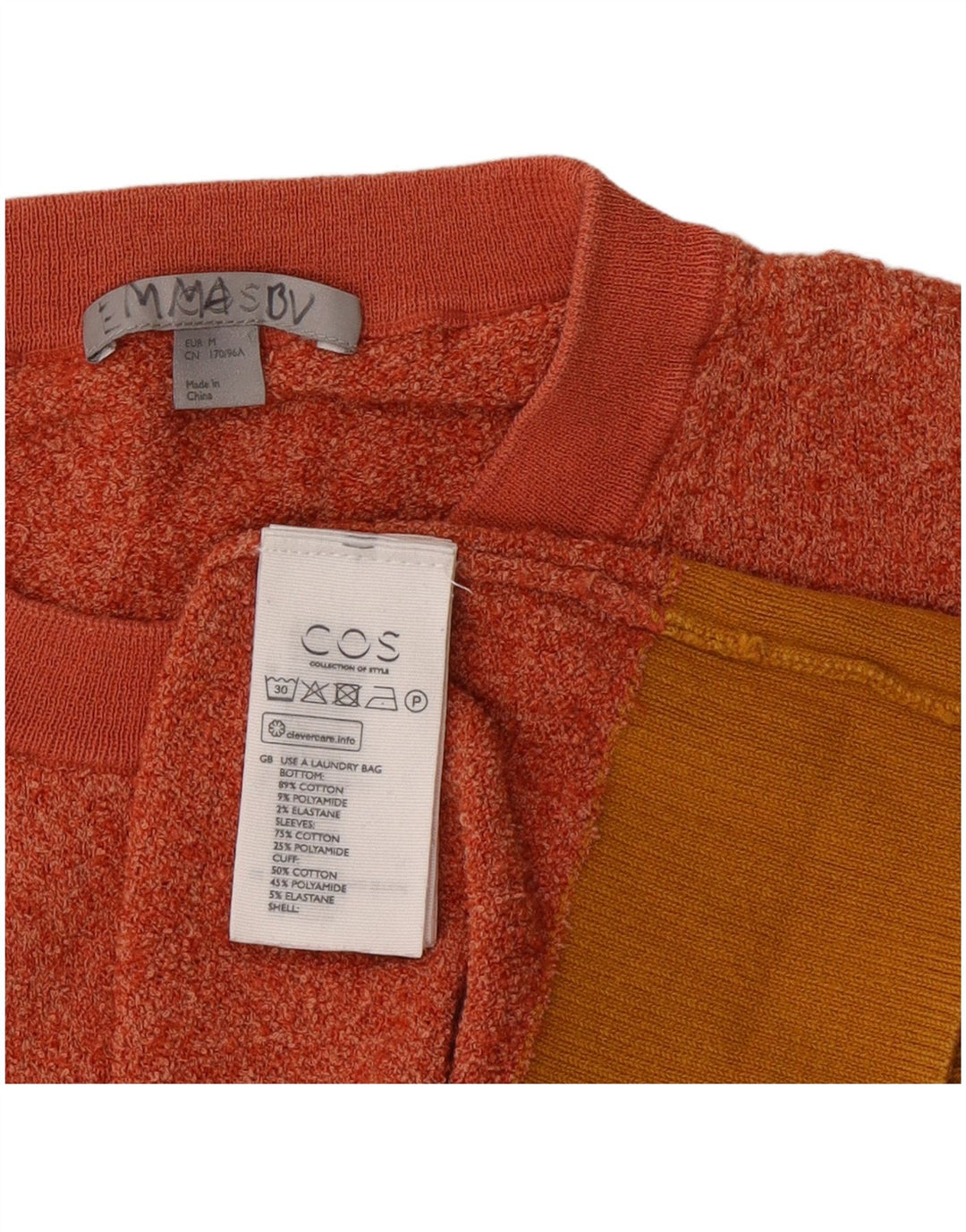 Cos Pull col rond homme en coton moucheté orange moyen