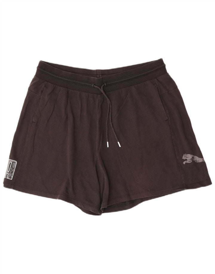 Puma Short de sport graphique pour femme 2XL en coton noir