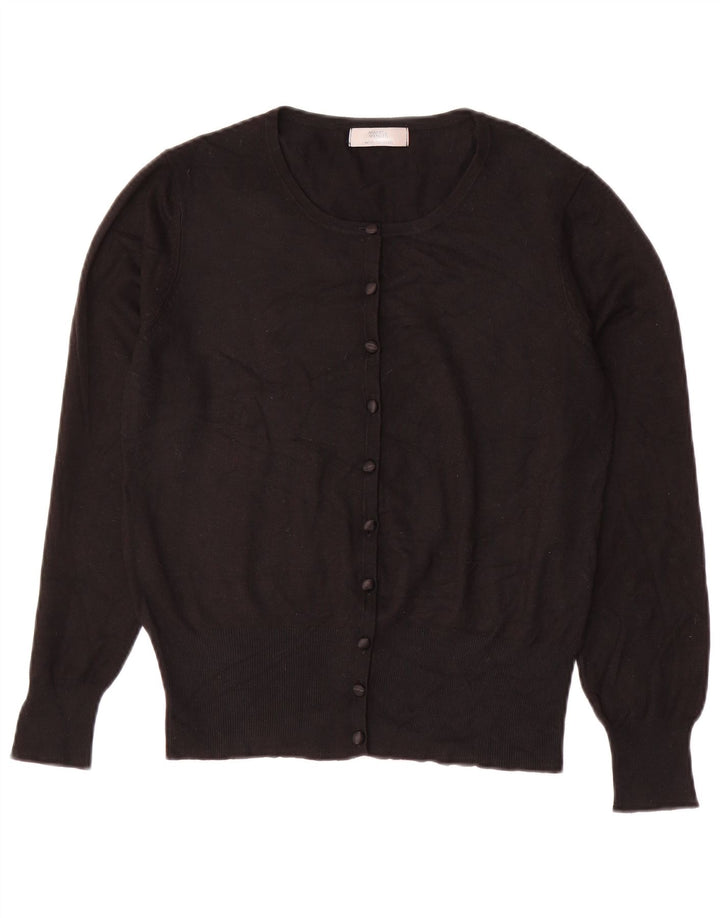 Marks & Spencer Pull Cardigan pour Femme UK 14 Medium Noir