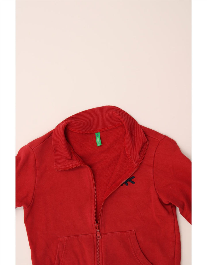 BENETTON Boys Tracksuit Top Jacket 7-8 Years Medium Red Cotton Vintage Benetton and Second-Hand Benetton from Messina Hembry 