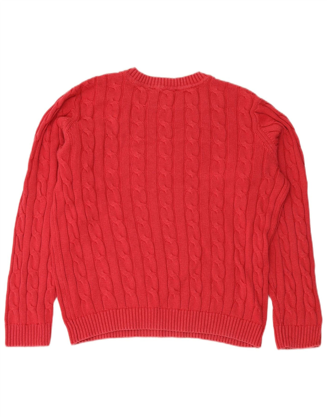 CREW CLOTHING Pull à col rond pour femme UK 14 Grand coton rouge