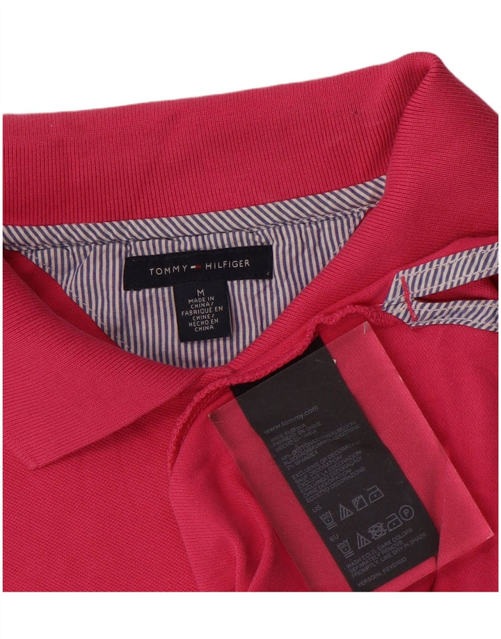 TOMMY HILFIGER Polo Femme UK 14 Coton Rose Moyen