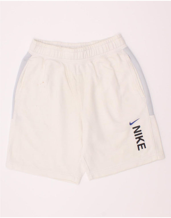 Nike Short de sport graphique pour garçon 10-11 ans en coton color block blanc moyen