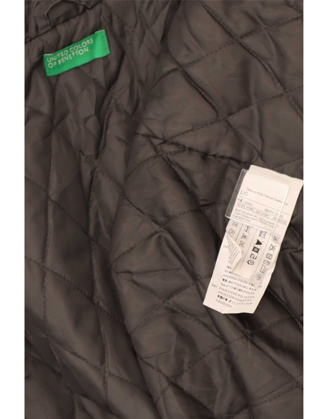 Benetton Parka à capuche pour femme UK 40 Large Gris Coton