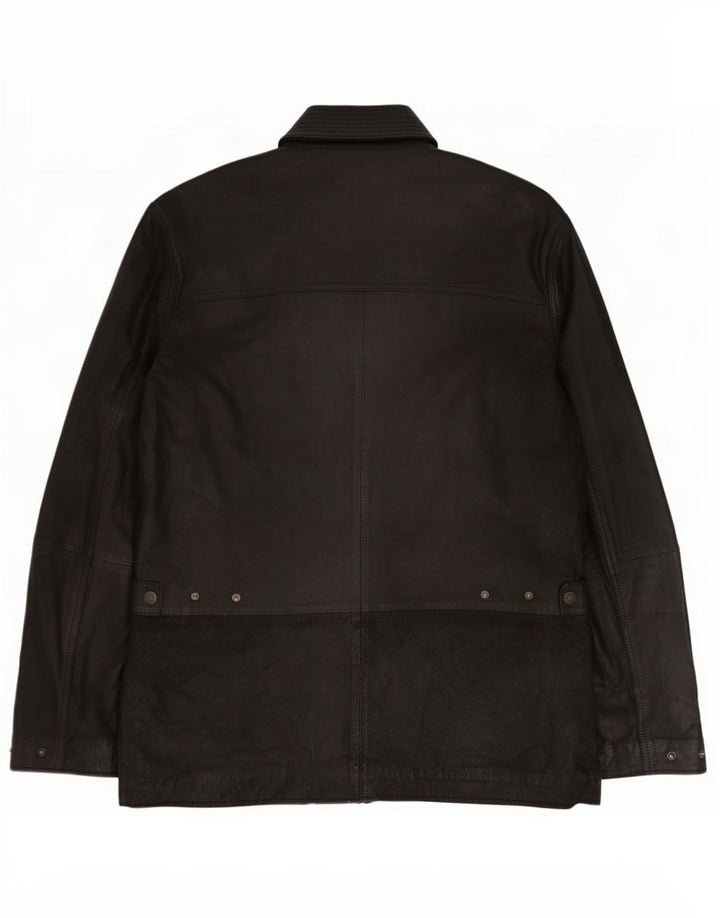 John Partridge Veste en cuir pour homme UK 38 Medium Noir