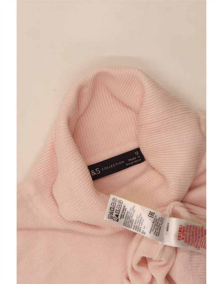 Marks & Spencer Pull col roulé pour femme UK 12 Acrylique rose moyen