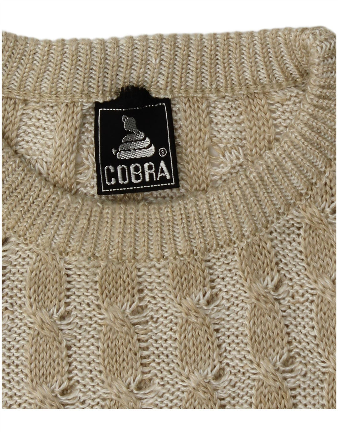 COBRA Pull col rond homme IT 50 Beige moyen patchwork