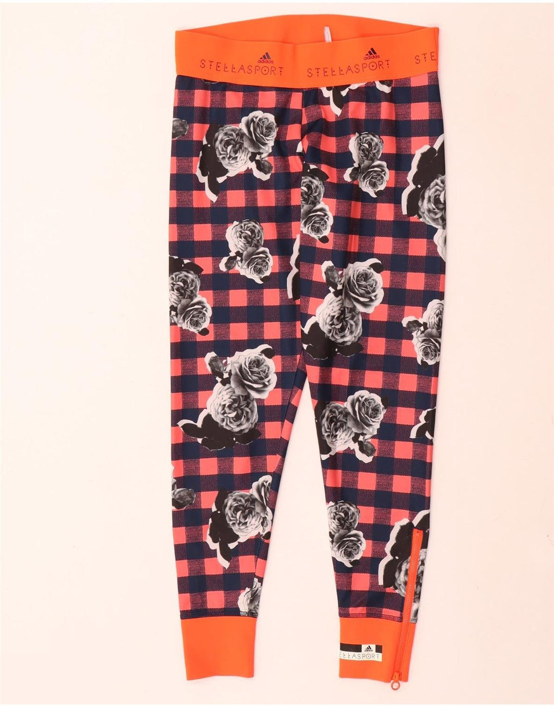 ADIDAS Femmes Stella Graphic Leggings UK 14 Moyen Multicolore Check