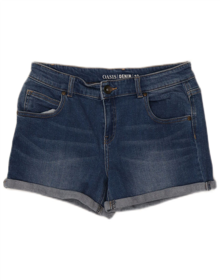 Oasis Short en jean pour femme UK 12 Medium W30 Bleu Coton