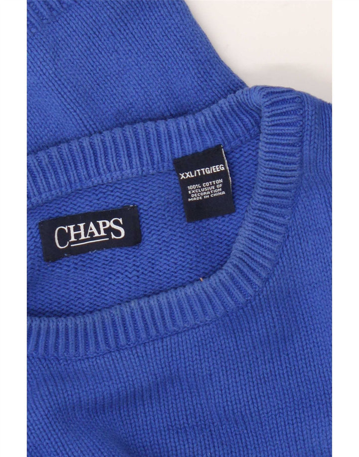 Chaps Pull col bateau pour homme 2XL Bleu Coton