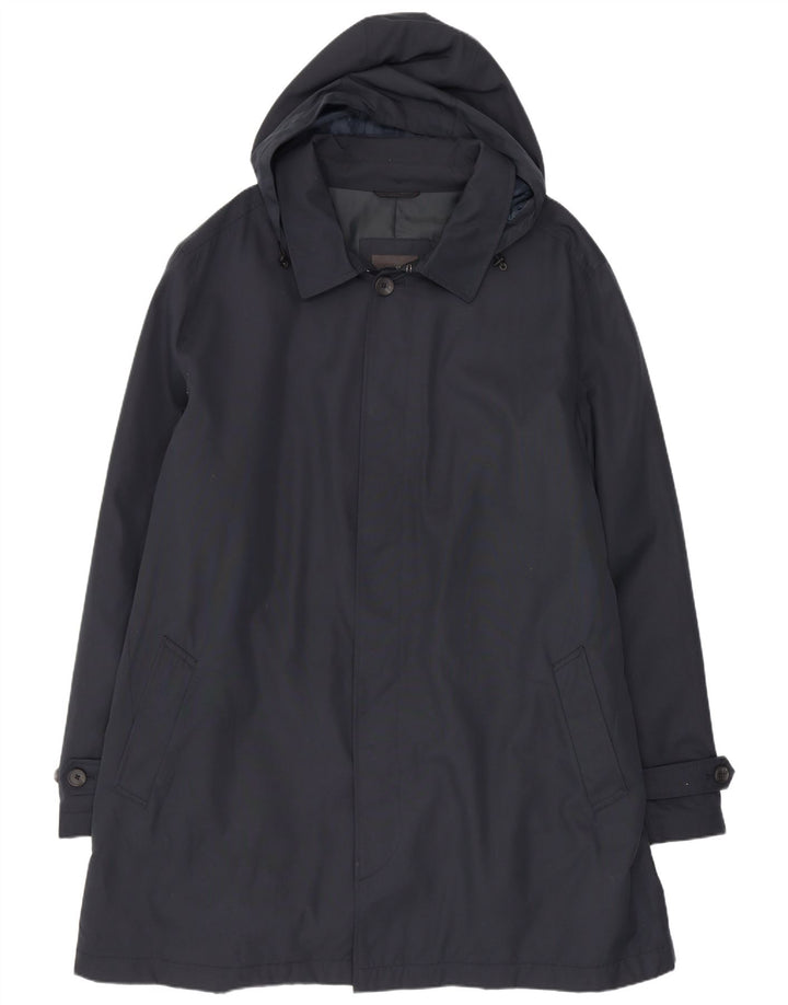 Marks & Spencer Manteau imperméable à capuche pour homme UK 46 3XL Bleu marine Polyester
