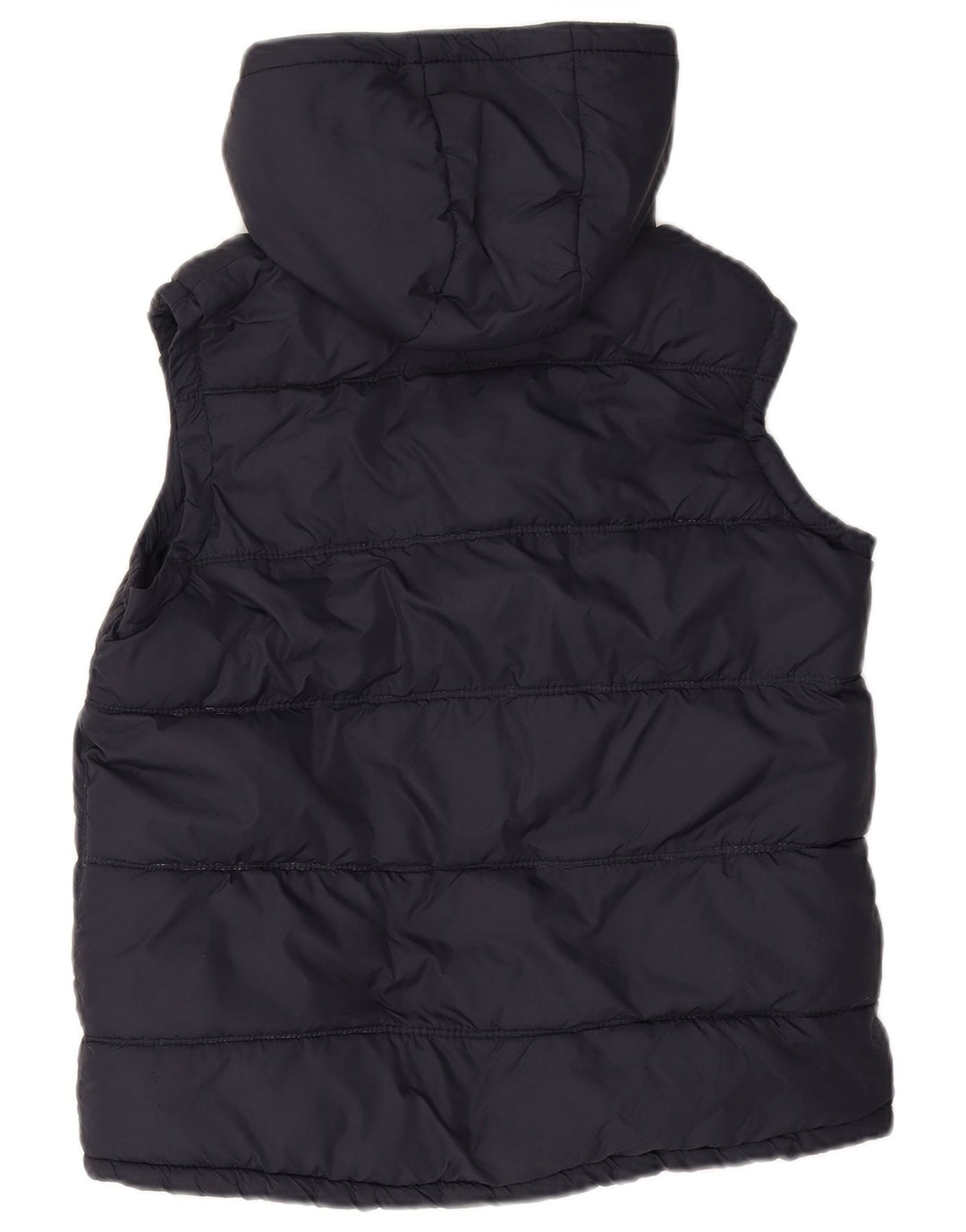 SUPERDRY Gilet rembourré à capuche pour femme UK 14 Medium Navy Blue Nylon