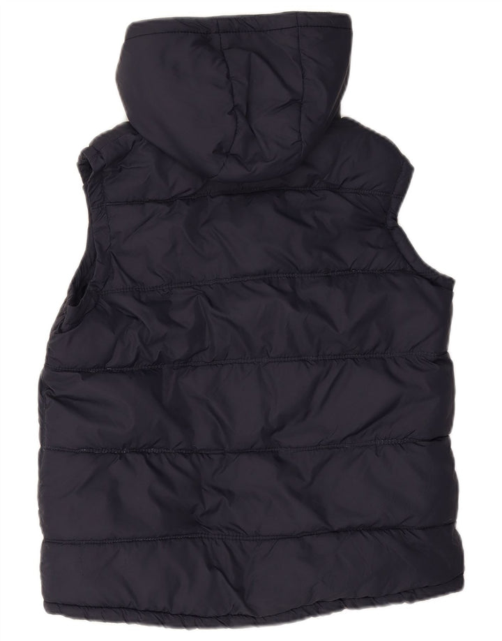 SUPERDRY Gilet rembourré à capuche pour femme UK 14 Medium Navy Blue Nylon