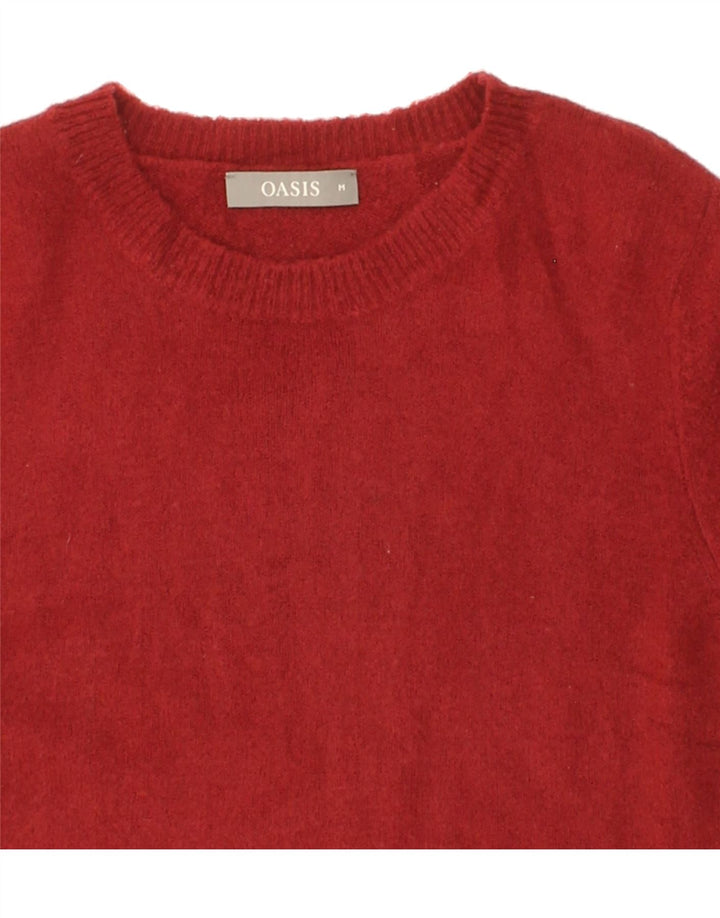 OASIS Womens Crop Boat Neck Jumper Sweater UK 14 Medium Red Polyacrylic Vintage Oasis and Second-Hand Oasis from Messina Hembry 
