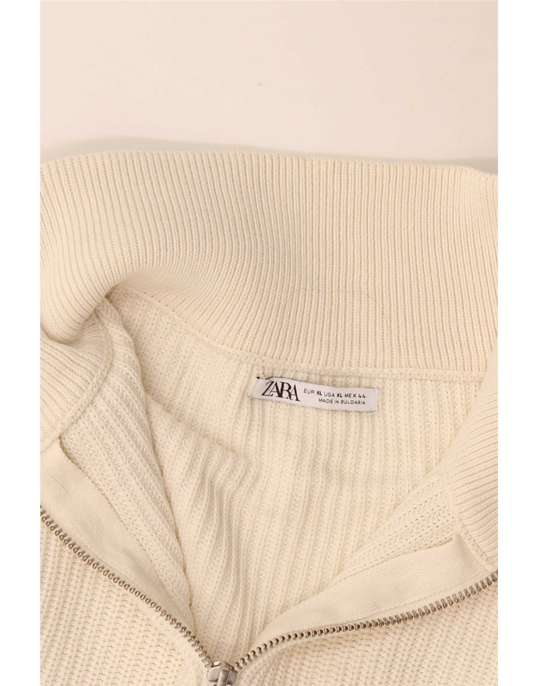 Zara Pull col zippé pour homme XL Blanc