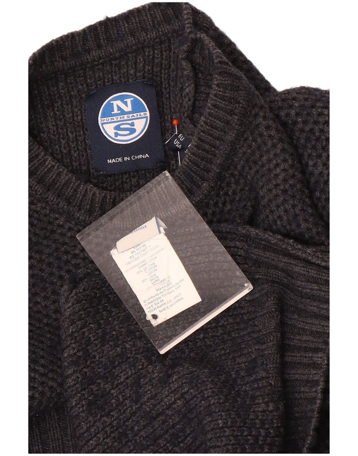 North Sails Pull à col rond pour homme en coton gris petit